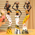 African Tribal Girl Figurine Statue for Decorative Use
